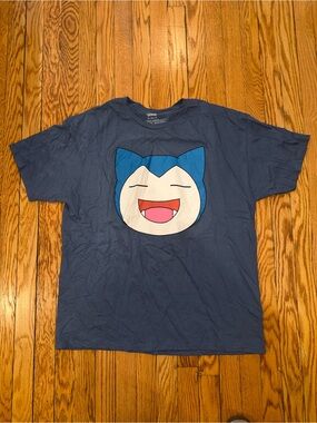 Pokemon Navy Snorlax Face Short Sleeve Tee